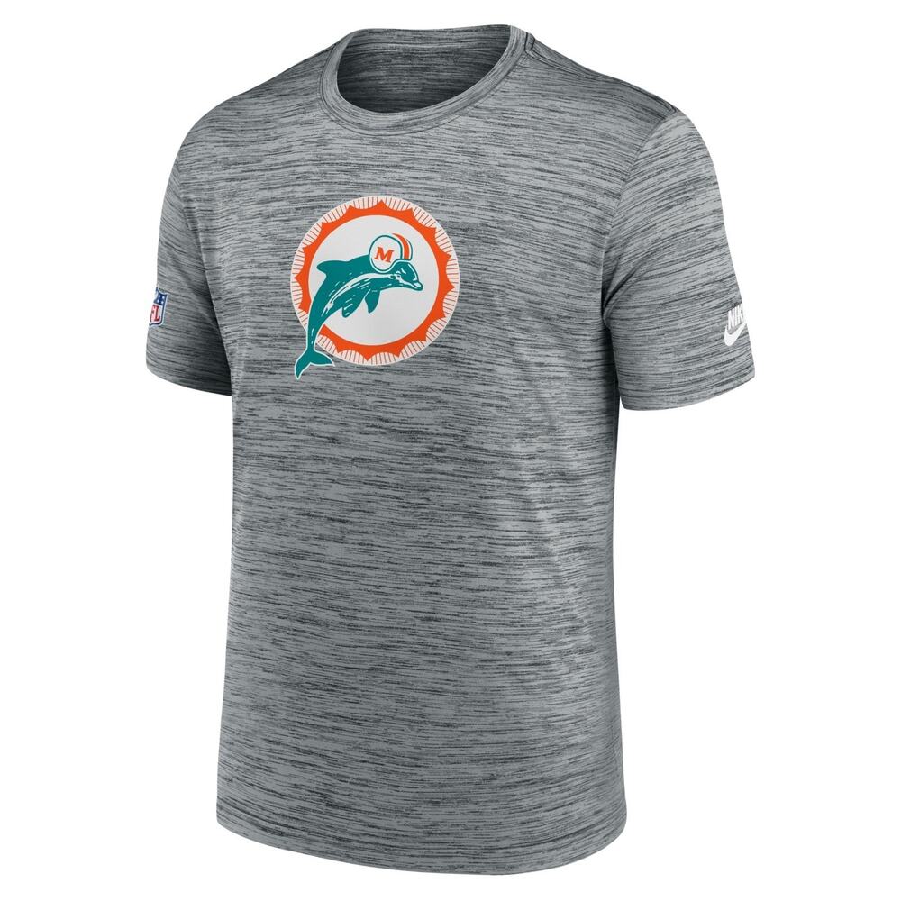 Miami Dolphins NFL Nike Gray Dri-FIT T-Shirt Football Team Apparel S NWT